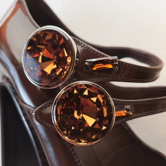 Louis Vuitton Runway Brown Leather Mary Jane Platform Pumps Size 37 / US 7 - Picture 7 of 16